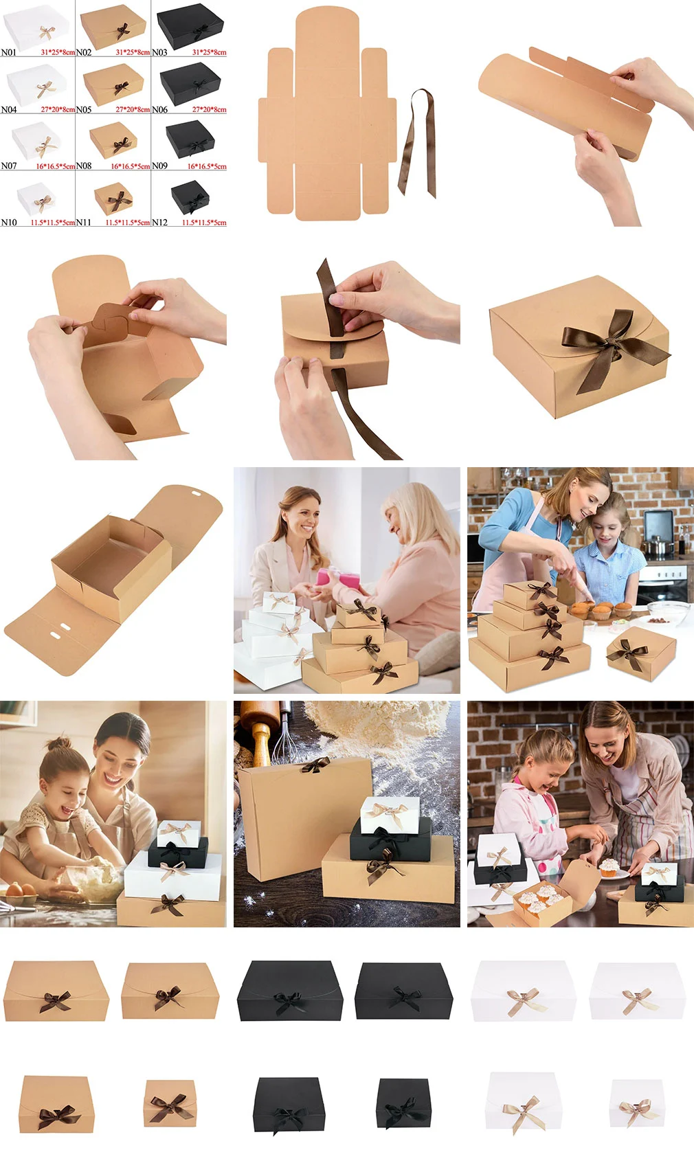 Diy Logo Gift Box With Bow Ribbon